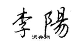 王正良李陽行書個性簽名怎么寫