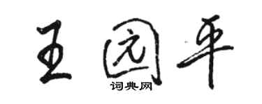 駱恆光王園平行書個性簽名怎么寫