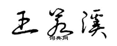 曾慶福王若溪草書個性簽名怎么寫