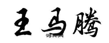 胡問遂王馬騰行書個性簽名怎么寫