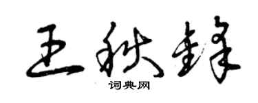 曾慶福王秋鋒草書個性簽名怎么寫