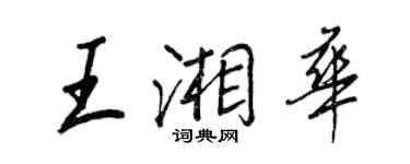 王正良王湘華行書個性簽名怎么寫