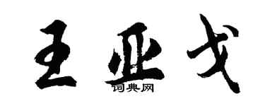 胡問遂王亞戈行書個性簽名怎么寫