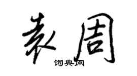 王正良袁周行書個性簽名怎么寫