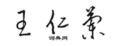 駱恆光王仁蘭草書個性簽名怎么寫