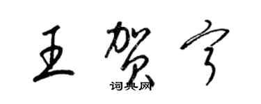 梁錦英王賀寧草書個性簽名怎么寫