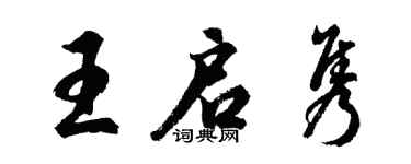 胡問遂王啟雋行書個性簽名怎么寫