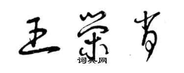 曾慶福王榮肖草書個性簽名怎么寫