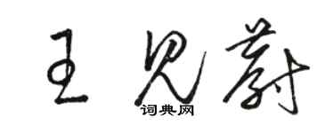 駱恆光王見蔚草書個性簽名怎么寫