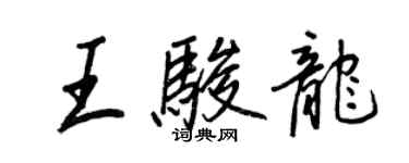 王正良王駿龍行書個性簽名怎么寫