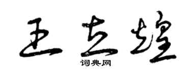 曾慶福王立煌草書個性簽名怎么寫