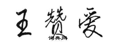 駱恆光王贊愛行書個性簽名怎么寫