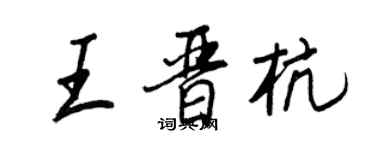 王正良王晉杭行書個性簽名怎么寫