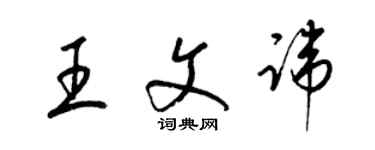 梁錦英王文諱草書個性簽名怎么寫