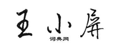 駱恆光王小屏行書個性簽名怎么寫