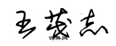 朱錫榮王茂志草書個性簽名怎么寫