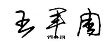 朱錫榮王軍周草書個性簽名怎么寫