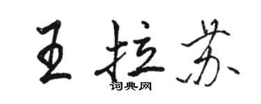 駱恆光王拉蘇行書個性簽名怎么寫