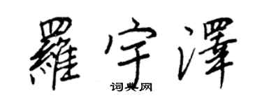 王正良羅宇澤行書個性簽名怎么寫