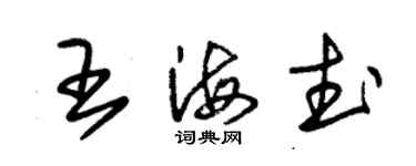 朱錫榮王海武草書個性簽名怎么寫