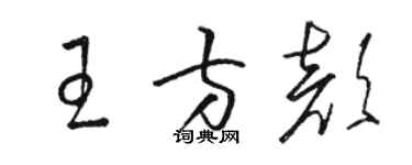 駱恆光王方顏草書個性簽名怎么寫