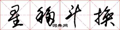 朱錫榮星移斗換草書怎么寫