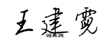 王正良王建霓行書個性簽名怎么寫