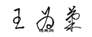 駱恆光王為菊草書個性簽名怎么寫