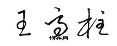 駱恆光王高柱草書個性簽名怎么寫