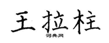 何伯昌王拉柱楷書個性簽名怎么寫