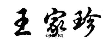 胡問遂王家珍行書個性簽名怎么寫