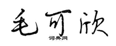 曾慶福毛可欣行書個性簽名怎么寫