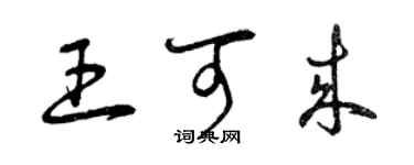 曾慶福王可來草書個性簽名怎么寫