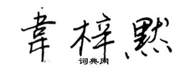 王正良韋梓默行書個性簽名怎么寫