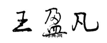 曾慶福王盈凡行書個性簽名怎么寫