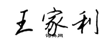 王正良王家利行書個性簽名怎么寫