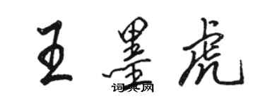 駱恆光王墨虎行書個性簽名怎么寫