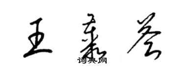 梁錦英王叢薈草書個性簽名怎么寫