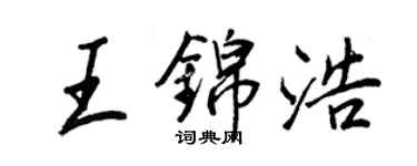 王正良王錦浩行書個性簽名怎么寫