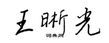 王正良王晰光行書個性簽名怎么寫