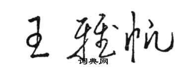 駱恆光王雅帆草書個性簽名怎么寫