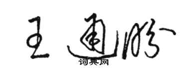 駱恆光王通盼草書個性簽名怎么寫