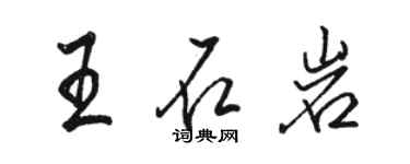 駱恆光王石岩行書個性簽名怎么寫