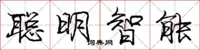 龐中華聰明智慧型行書怎么寫