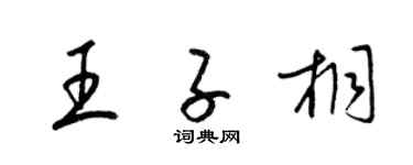 梁錦英王子桐草書個性簽名怎么寫