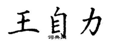 丁謙王自力楷書個性簽名怎么寫