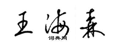 梁錦英王海森草書個性簽名怎么寫