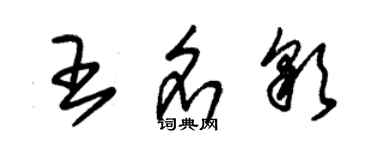 朱錫榮王名彩草書個性簽名怎么寫