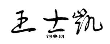 曾慶福王士凱草書個性簽名怎么寫