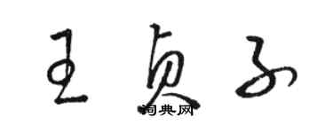 駱恆光王貞子草書個性簽名怎么寫